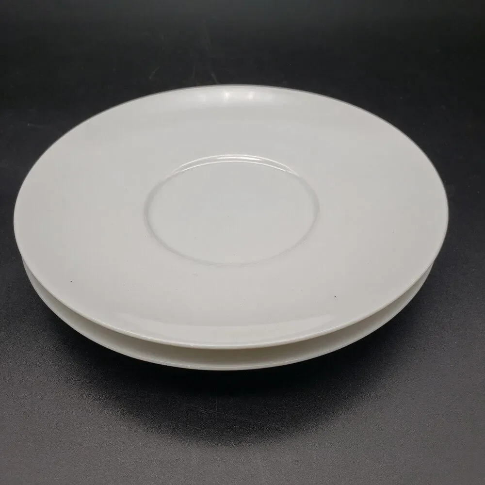 Thomas Bright White Bone China Saucers Set of 2 Replacement Germany